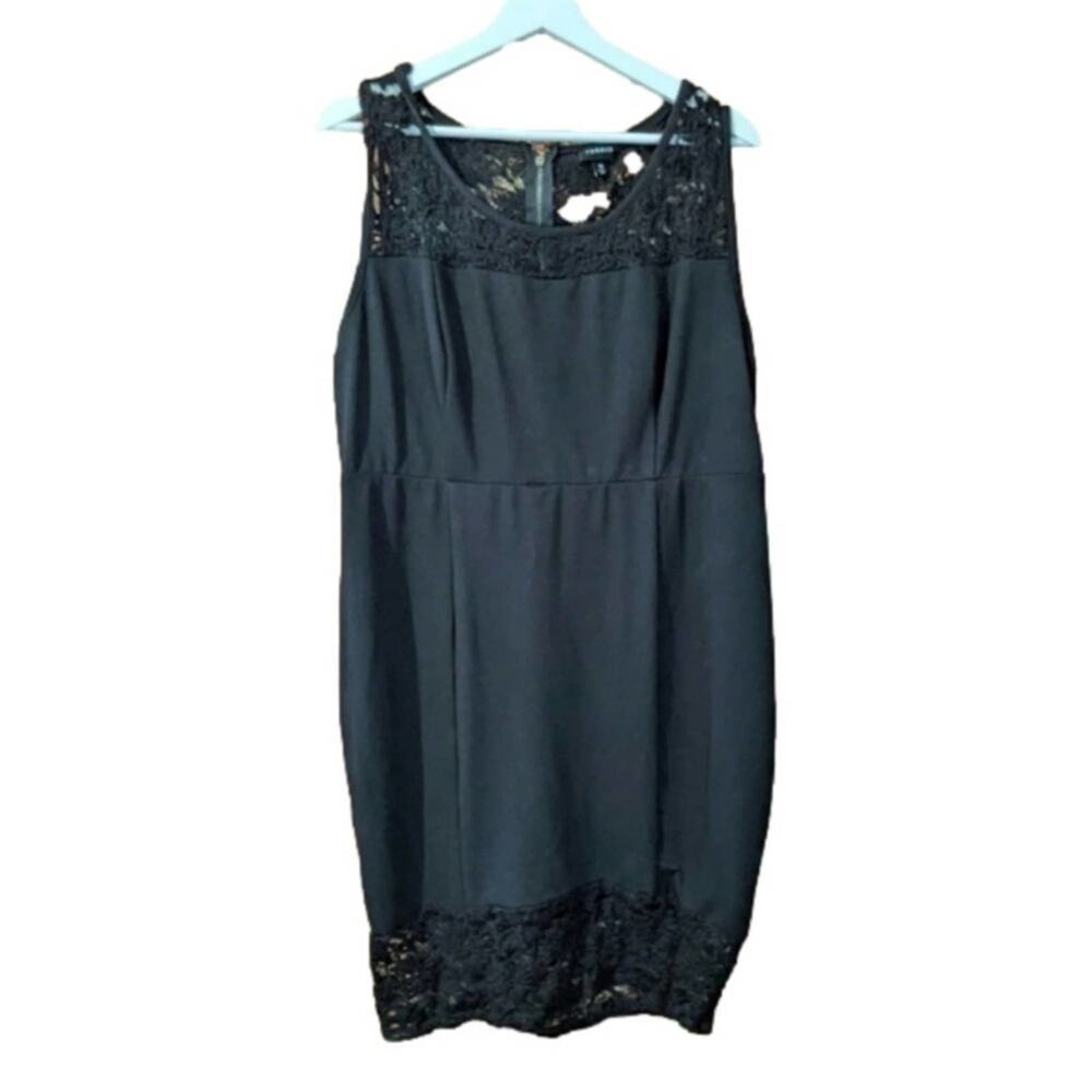 Torrid lace trim Sleeveless black‎ midi Sheath Dress plus size 20 2X